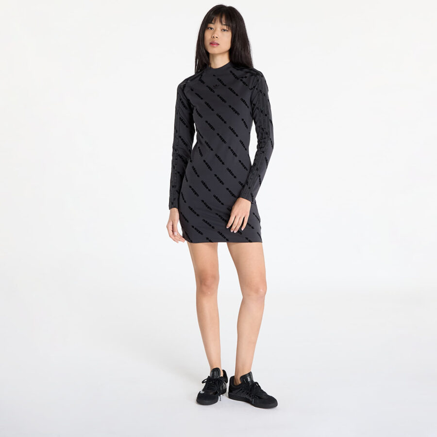 adidas Monogram Bodycon Dress Carbon XS-alacsony-ár