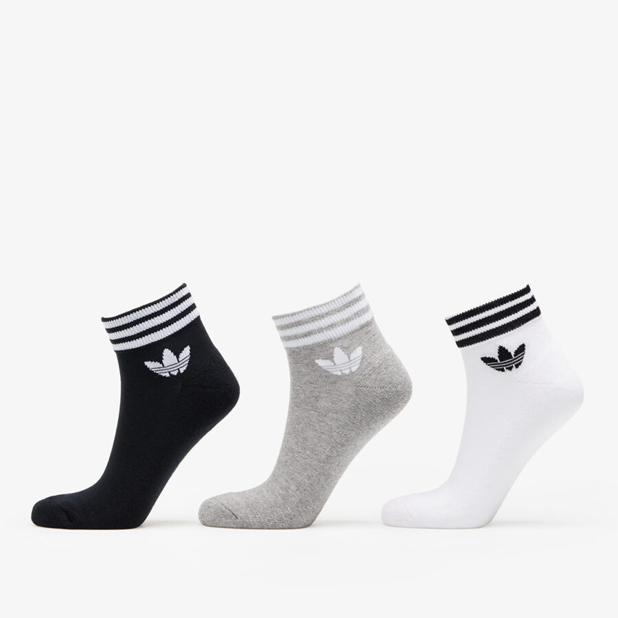 adidas Originals Trefoil Ankle Socks 3-Pack White/ Black/ Gray 35-38-alacsony-ár