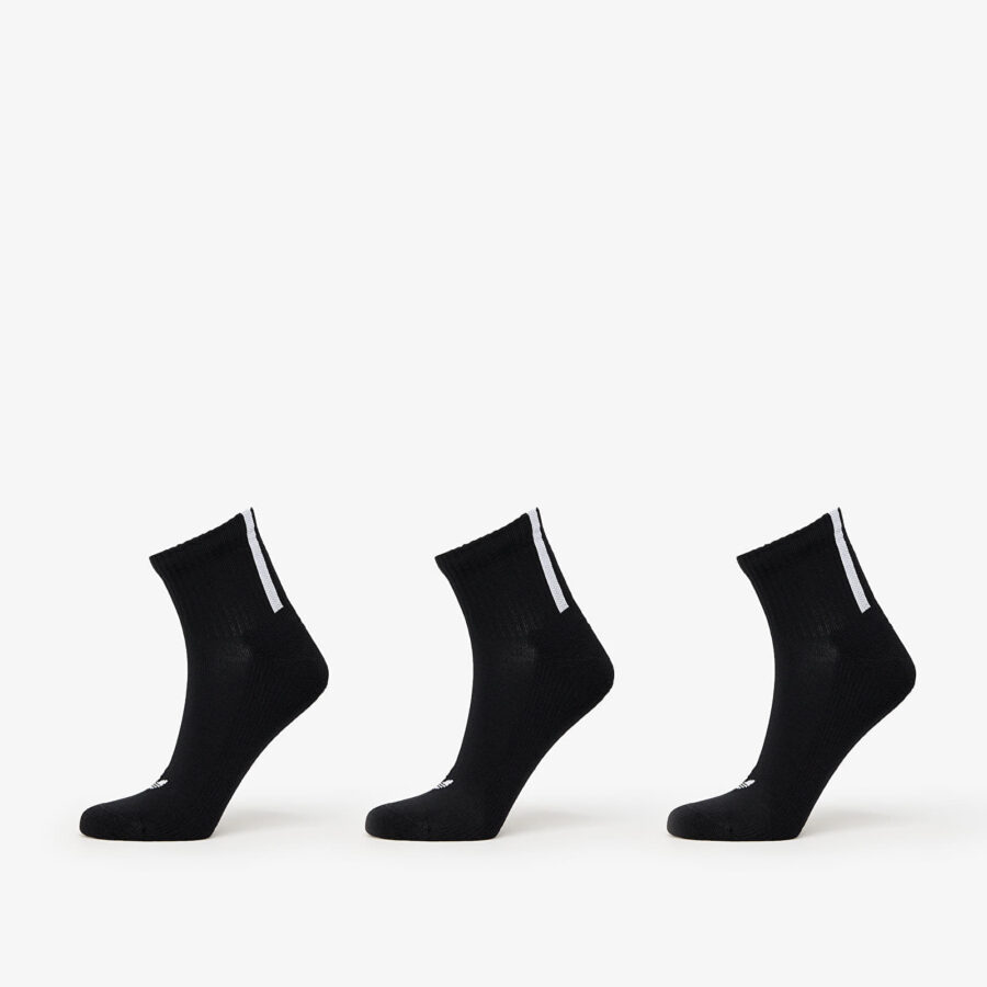 adidas Quarter 3 Back Stripes Socks 3-Pack Black/ White M-alacsony-ár