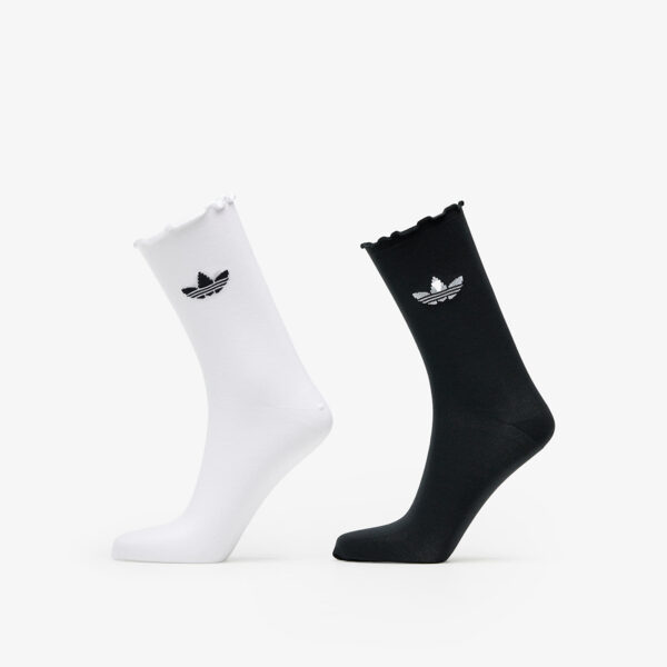 adidas Semi-Sheer Ruffle Crew Socks 2-Pack White/ Black 43-45-alacsony-ár