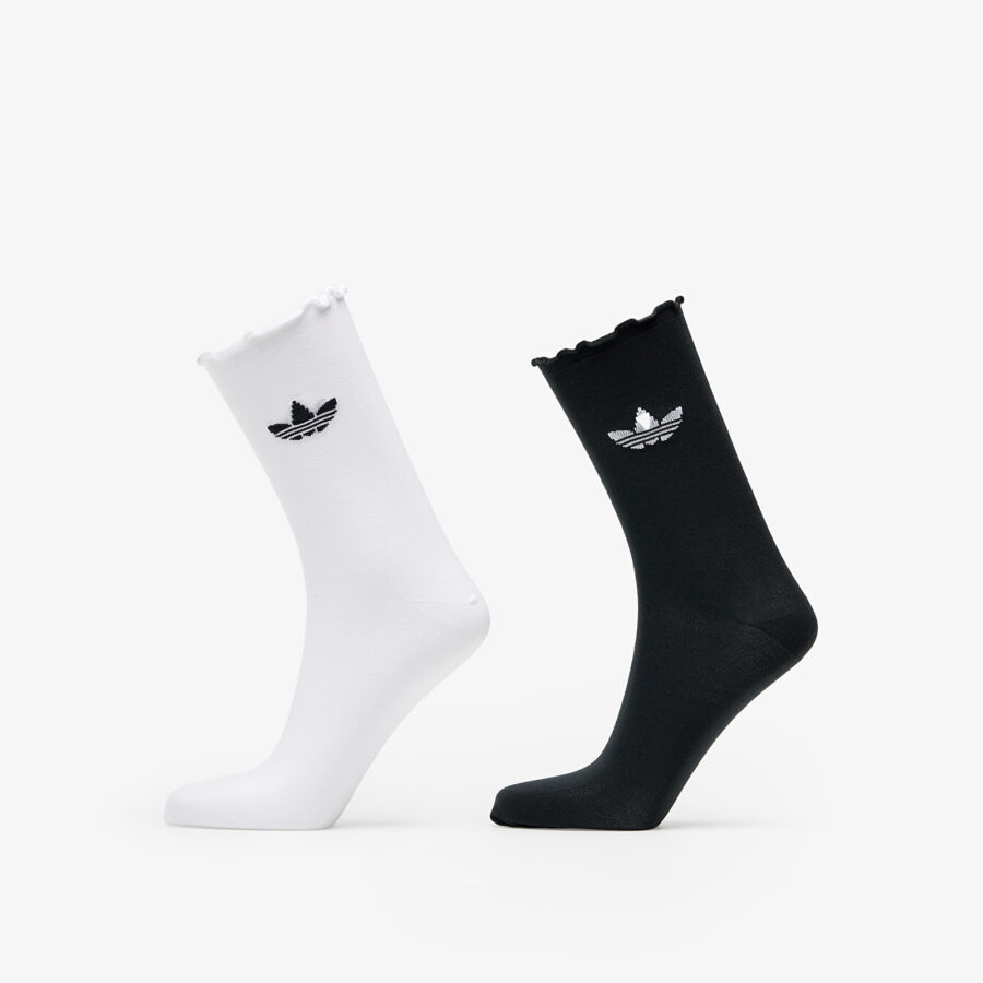 adidas Semi-Sheer Ruffle Crew Socks 2-Pack White/ Black 43-45-alacsony-ár