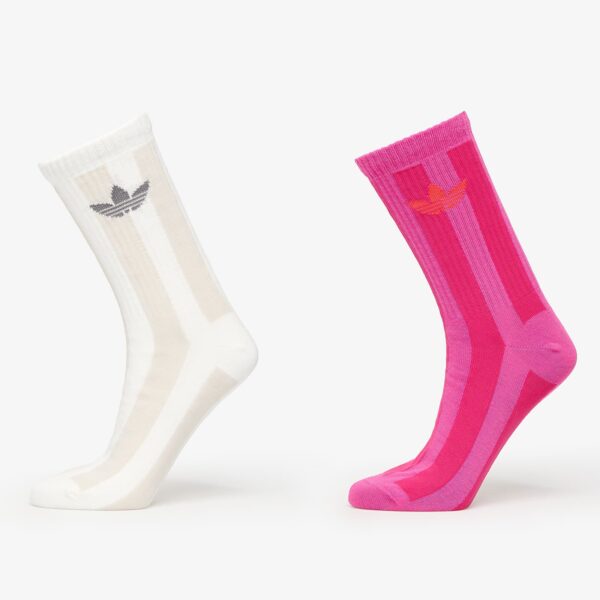 adidas Striped Crew Socks 2-Pack Off White/ Signal Green S-alacsony-ár