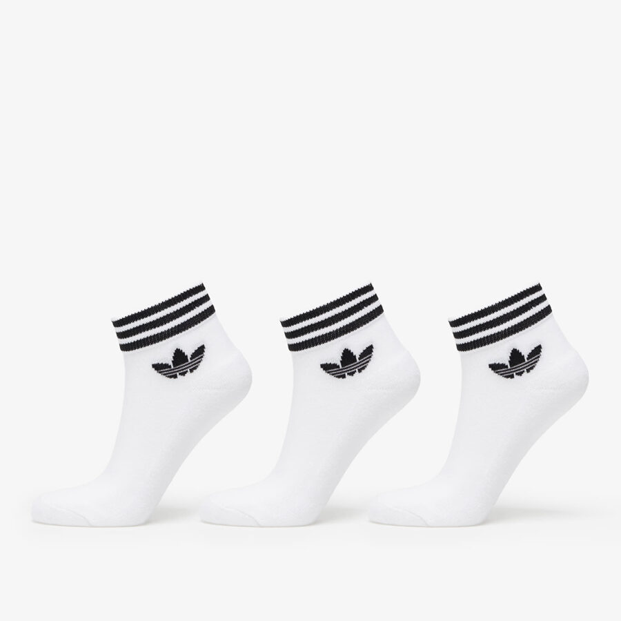adidas Trefoil Ankle Socks 3-Pack White/ Black 35-38-alacsony-ár