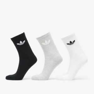 adidas Trefoil Cushion Crew Sock 3-Pack White/ Medium Grey Heather/ Black S-alacsony-ár