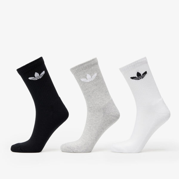 adidas Trefoil Cushion Crew Sock 6-Pack Black/ White/ Medium Grey Heather M-alacsony-ár