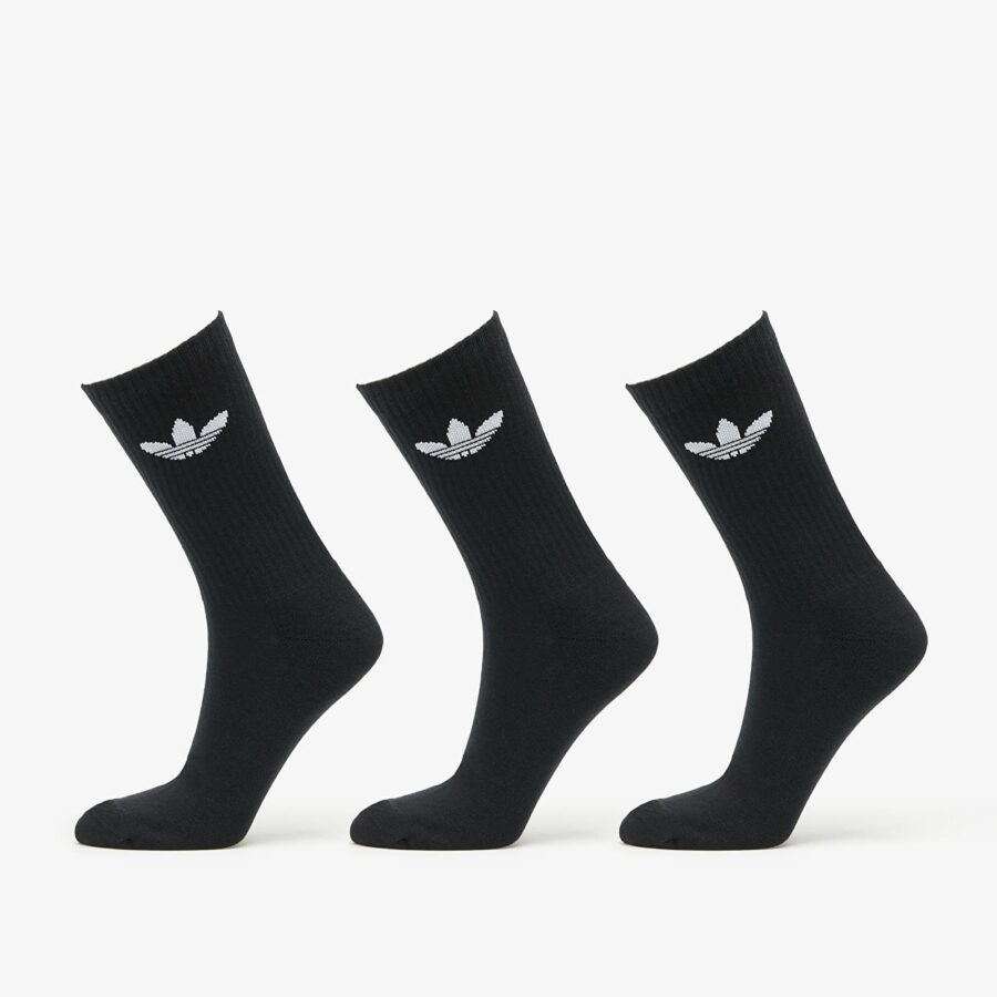 adidas Trefoil Cushion Crew Socks 3-Pack Black S-alacsony-ár