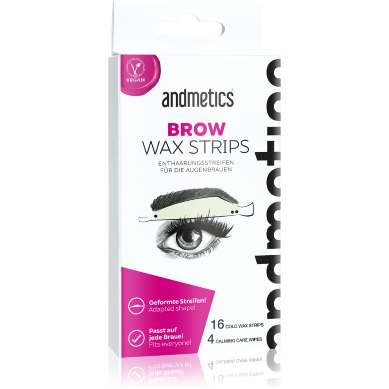 andmetics Wax Strips Brow szőrtelenítő gyantacsík szemöldökre 16 db-Ár
