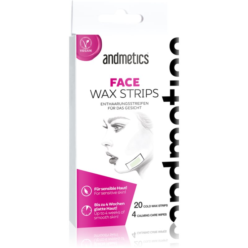 andmetics Wax Strips Face szőrtelenítő viasz csík 20 db-Ár