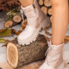 armonika Women's Beige Thick Sole Parachute Material Winter Boots