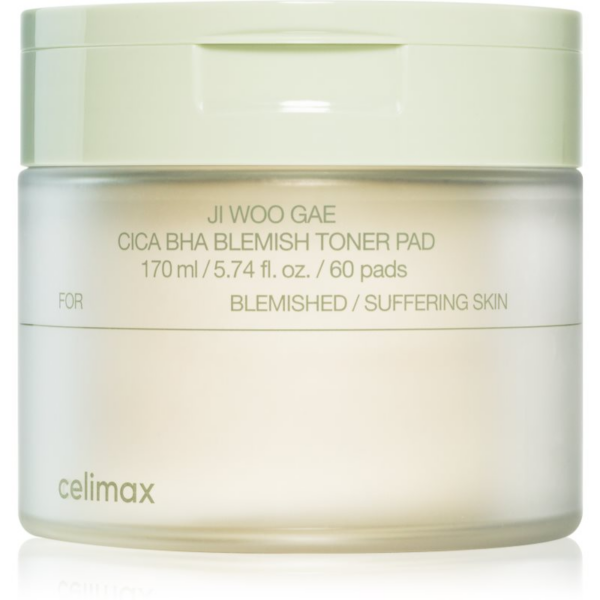 celimax Ji Woo Gae Cica BHA Blemish Toner Pad hámlasztó kendők az aknéra hajlamos érzékeny bőrre 60 db-Ár