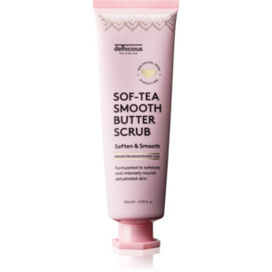 delhicious Sof-Tea Smooth Butter Scrub hidratáló testpeeling hámlasztó hatással 140 ml-ár