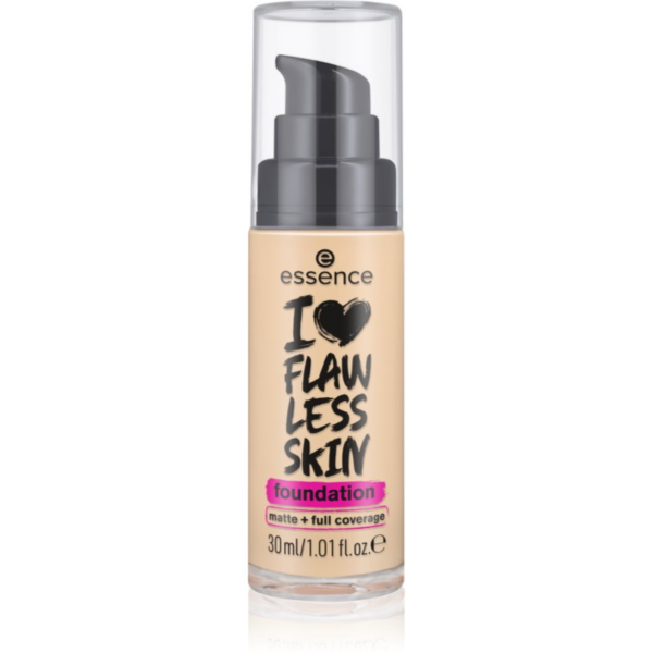 essence I LOVE FLAWLESS SKIN fedő hatású alapozó matt hatással árnyalat 30 - Dark Porcelain 30 ml-Ár
