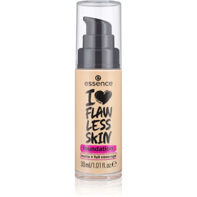 essence I LOVE FLAWLESS SKIN fedő hatású alapozó matt hatással árnyalat 30 - Dark Porcelain 30 ml-Ár