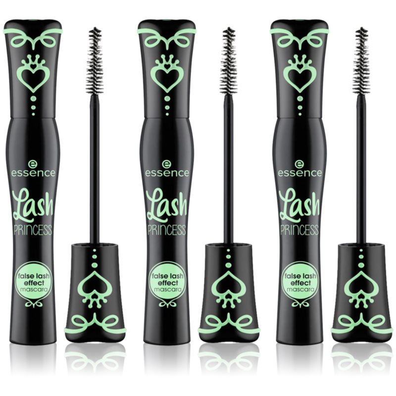 essence Lash PRINCESS Műszempilla hatású szempillaspirál takarékos kiszerelés 3 x 12 ml-ár
