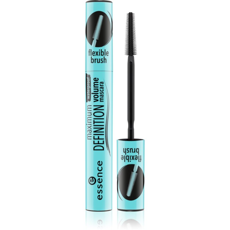 essence Maximum DEFINITION vízálló és tömegnövelő szempillaspirál árnyalat Black 8 ml-Eredeti