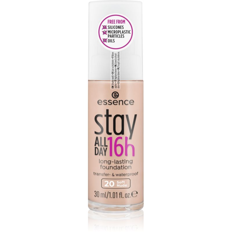 essence Stay ALL DAY 16h vízálló make-up árnyalat 20 Soft Nude 30 ml-Ár