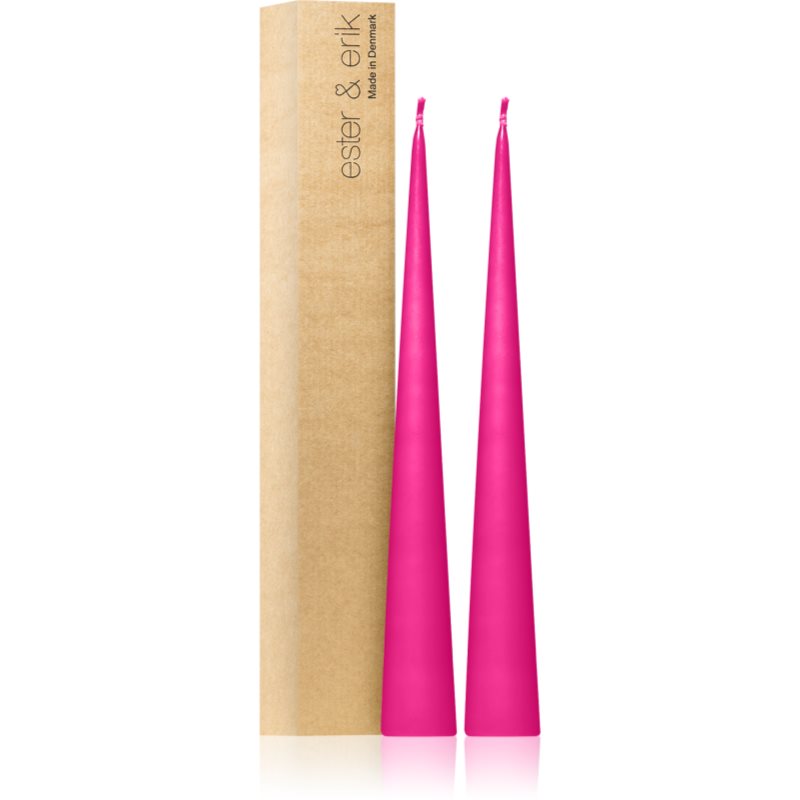 ester & erik cone candles clear pink (no. 41) gyertya 2x37 cm