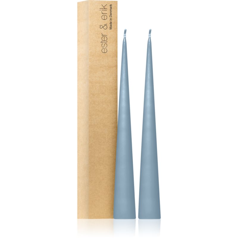 ester & erik cone candles dusty blue (no. 83) gyertya 2x37 cm