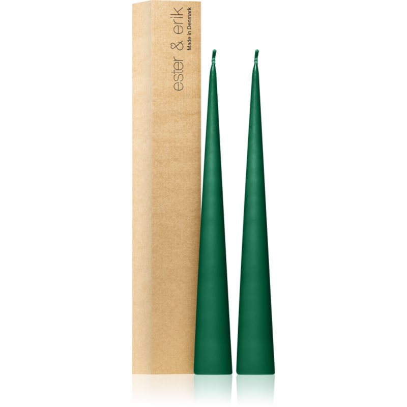 ester & erik cone candles marble green (no. 58) gyertya 2x37 cm