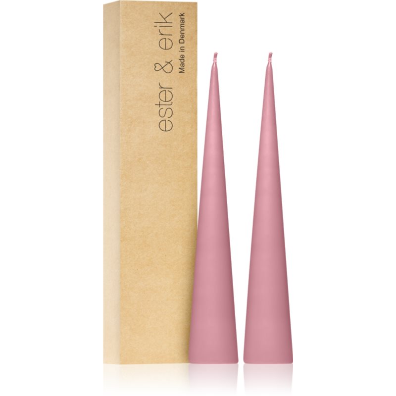 ester & erik cone candles old rose (no. 39) gyertya 2x25 cm