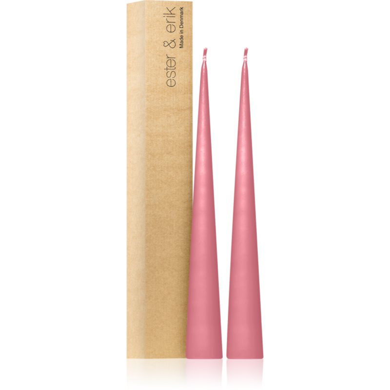 ester & erik cone candles old rose (no. 39) gyertya 2x37 cm