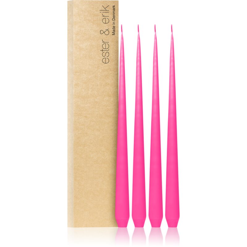ester & erik taper candle clear pink (no. 41) gyertya 4x32 g