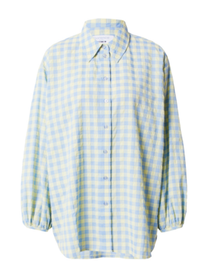 florence by mills exclusive for ABOUT YOU Blúz 'Gingham'  kék / neonzöld-Hungary