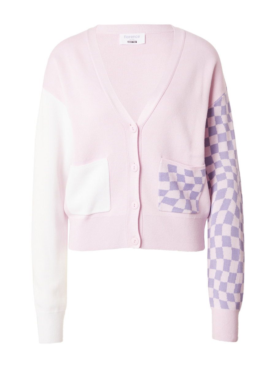 florence by mills exclusive for ABOUT YOU Kardigán 'Cherished'  lila / világos-rózsaszín / fehér-Ár