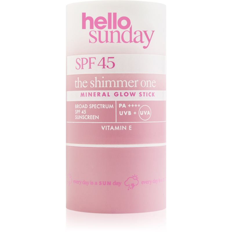 hello sunday the shimmer one mineral glow stick ásványi védőkrém érzékeny területekre ceruzában SPF 45 20 g-ár