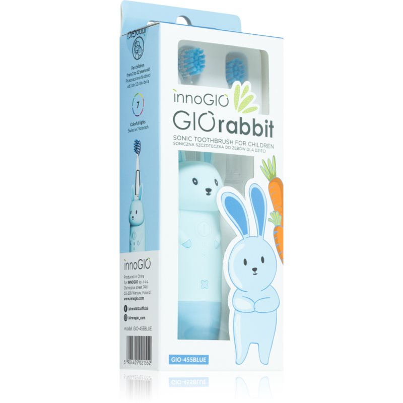 innoGIO GIORabbit Sonic Toothbrush sonic fogkefe gyermekeknek Blue 1 db-Ár