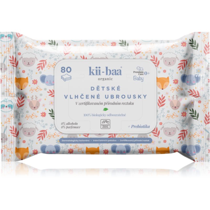 kii-baa® organic Baby Premium Care nedves törlőkendők gyermekeknek az érzékeny bőrre 80 db-Ár