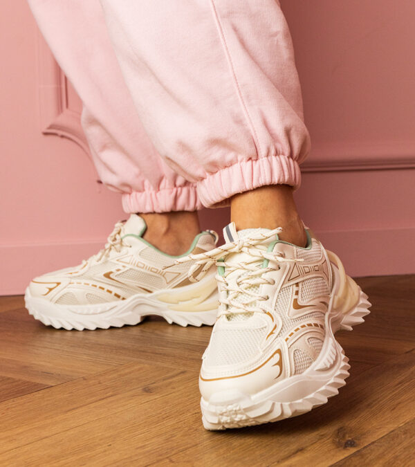 marka niezdefiniowana Beige Lirana thick-soled sports sneakers