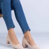 marka niezdefiniowana Beige eco-suede high heels Marsol