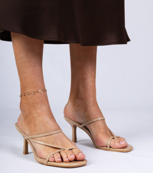 marka niezdefiniowana Beige elegant heeled slides Kapilon
