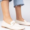 marka niezdefiniowana Beige elegant moccasins with rhinestones Banzao