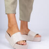 marka niezdefiniowana Beige embossed slides Kelisa