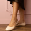 marka niezdefiniowana Beige patent ballet flats Aurika