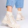 marka niezdefiniowana Beige platform sneaker boots Sarida