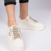 marka niezdefiniowana Beige sneakers with gold rhinestones Treysi