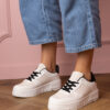marka niezdefiniowana Beige sports sneakers on Luneta platform