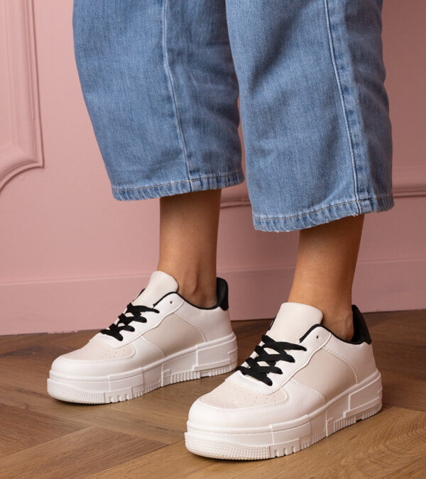 marka niezdefiniowana Beige sports sneakers on Luneta platform