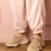 marka niezdefiniowana Beige sporty sneakers with sock-like upper Zurry