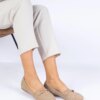 marka niezdefiniowana Beige women's ballerinas made of matte eco-leather Baronna