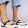 marka niezdefiniowana Beige women's ballet flats with bow Mansy