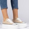 marka niezdefiniowana Beige women's high-soled sneakers Selina