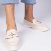 marka niezdefiniowana Beige women's moccasins with gold decoration Senna