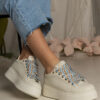 marka niezdefiniowana Beige women's sneakers with chunky lacing Kessa