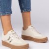 marka niezdefiniowana Beige women's sneakers with gold accents Melly