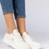 marka niezdefiniowana Beige women's sneakers with gold glitter Emilia
