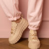 marka niezdefiniowana Beige women's sports sneakers Kesium